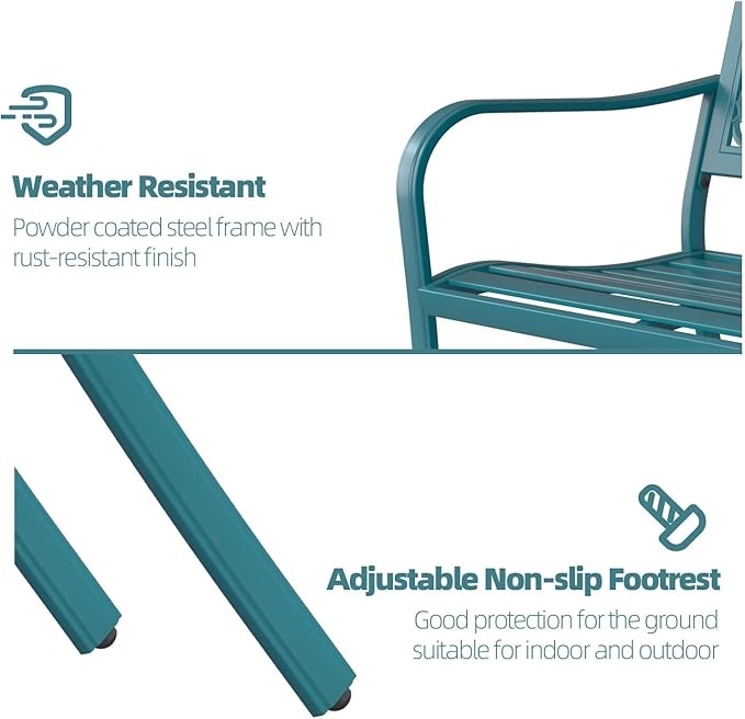 Grand patio 50" Outdoor Bench Garden Bench with Armrests Bench for Outdoors Lawn Yard Porch Lake Shore