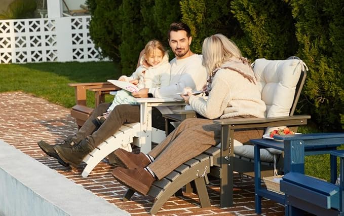 KINGYES Folding Adirondack Ottoman for Adirondack Chair, Grey