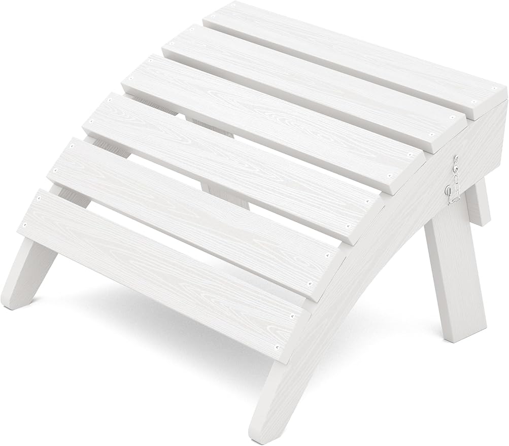 KINGYES Folding Adirondack Ottoman for Adirondack Chair, White