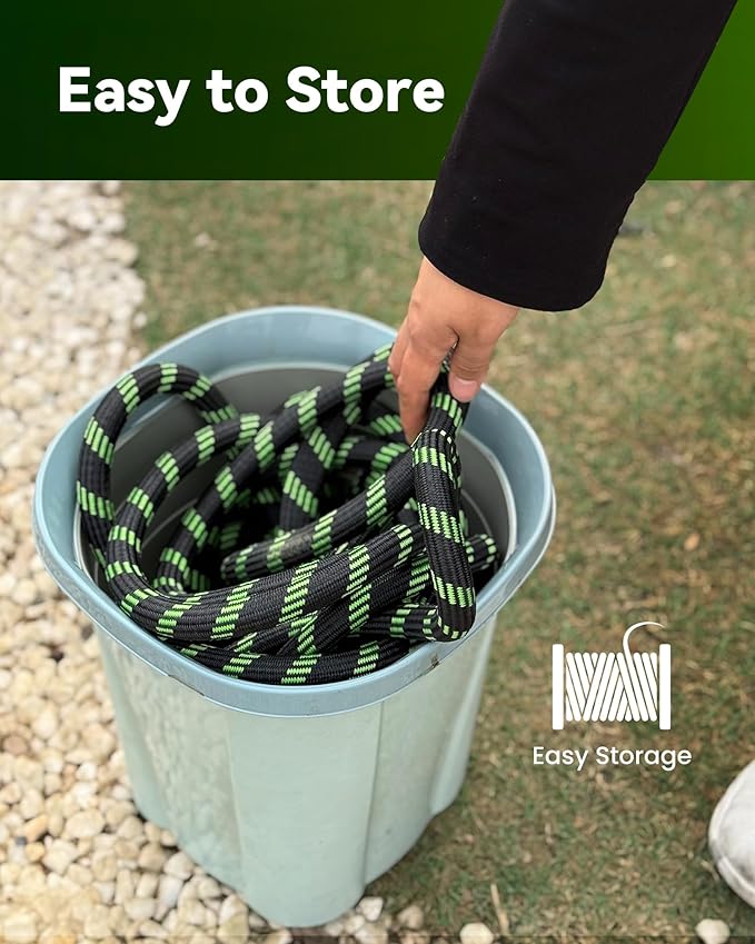 RAINPOINT Metal Garden Hoses for Yard 100 ft - No-kink 304 Water Hose 100ft with 10 mode Nozzle - Brass Connection, Swivel Handle, Flexible Hose,Lightweight, Puncture