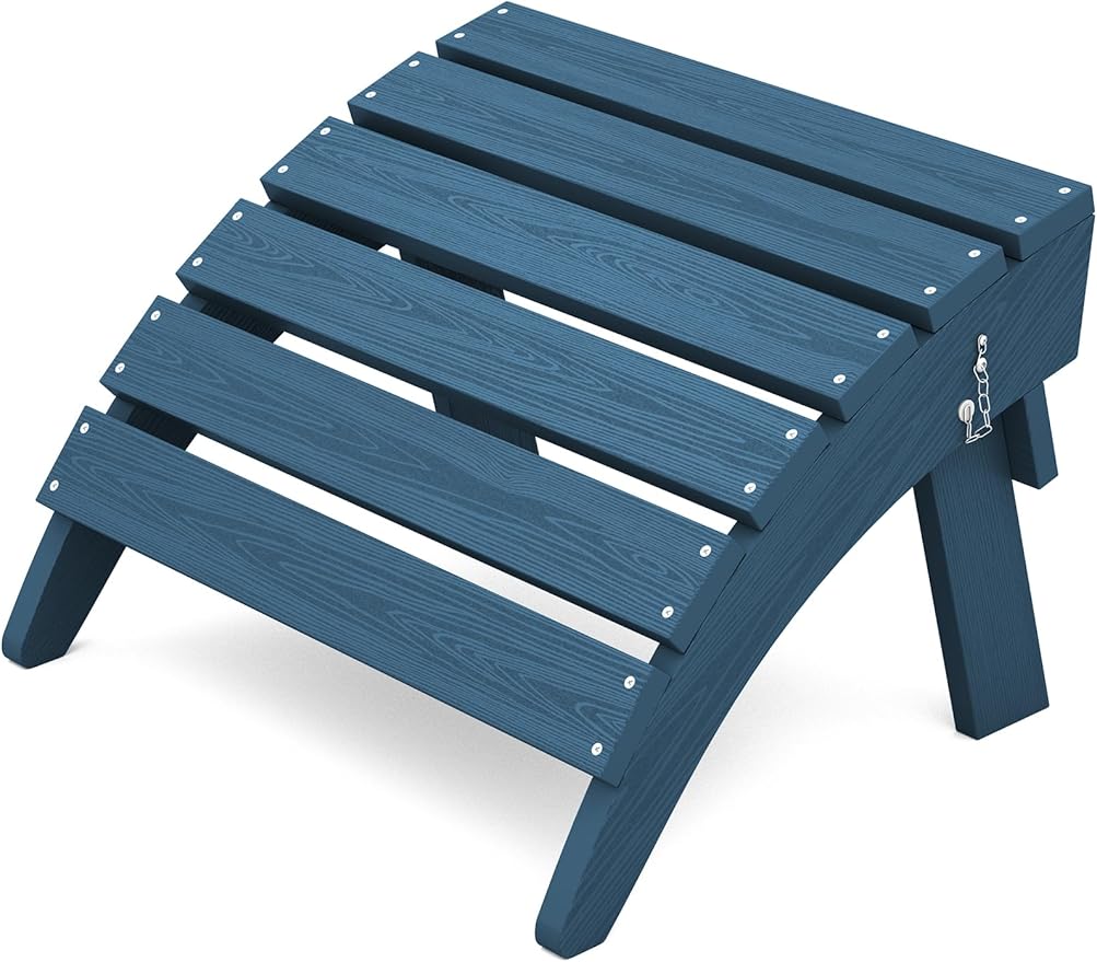 KINGYES Folding Adirondack Ottoman for Adirondack Chair, Navy
