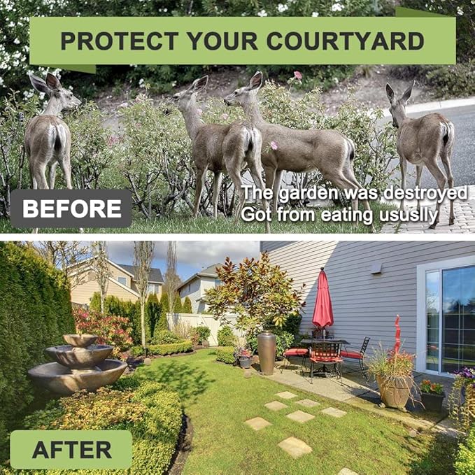 Deer Repellent, Rabbit Repellent Outdoor, Deer Deterrent for Plants, Keep Rabbits Out of Backyard, Deer and Rabbit Repellant, Deer Repellant Balls for Flowers Shrubs & Trees-10 Packs