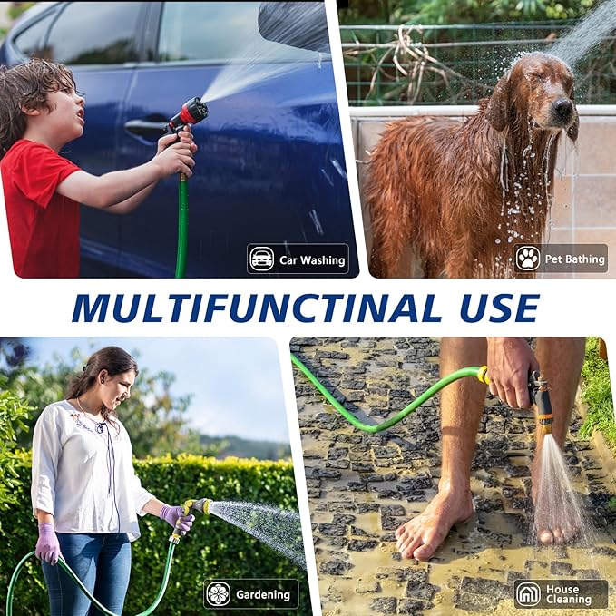 Short Garden Hose 6ft – Hybird Water Hose Leader - Small Hose Extender, Heavy Duty Hose Extension for Lawn Watering, Car Washing - Burst 500 Psi (Green, 6 FT)