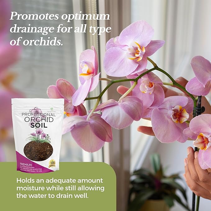 Orchid Soil Premium All Purpose Blend | Large 2.2 Quarts | Ready to Use for Orchids, Bromeliads, Epiphytic Plants | Lava, Calcined Clay and Pinebark | Made in USA