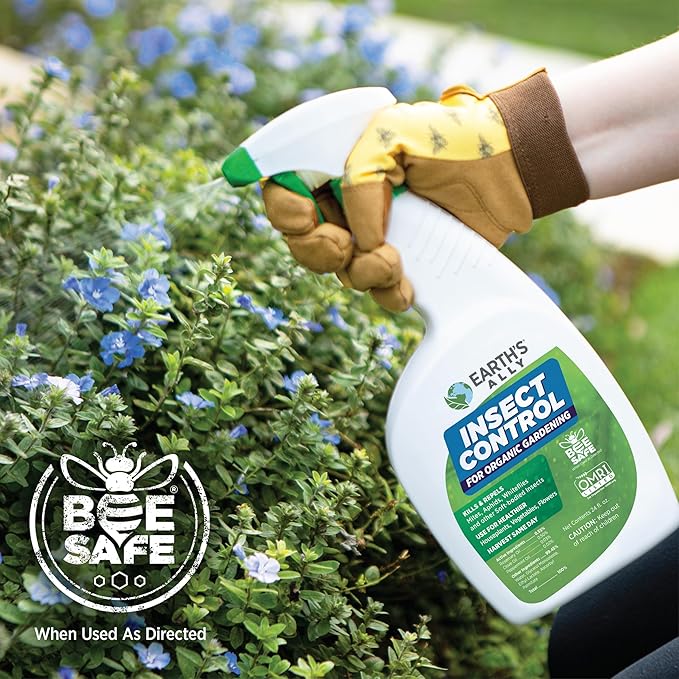 Earth's Ally Insect Control for Plants Ready-to-Use 24 oz | Safe Outdoor & Indoor Plant Insecticide, Spider Mite, Aphid & Mealybug Killer - Effective Spray for Organic Garden & Household Plants