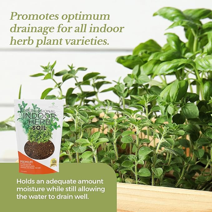 Professional Indoor Herb Plant Soil | Large 2.2 Quarts Ready to Use for Kitchen, Gardens, Cooking Herbs | Peat Moss, Coco Coir, Perlite, Dolomite | Made in USA