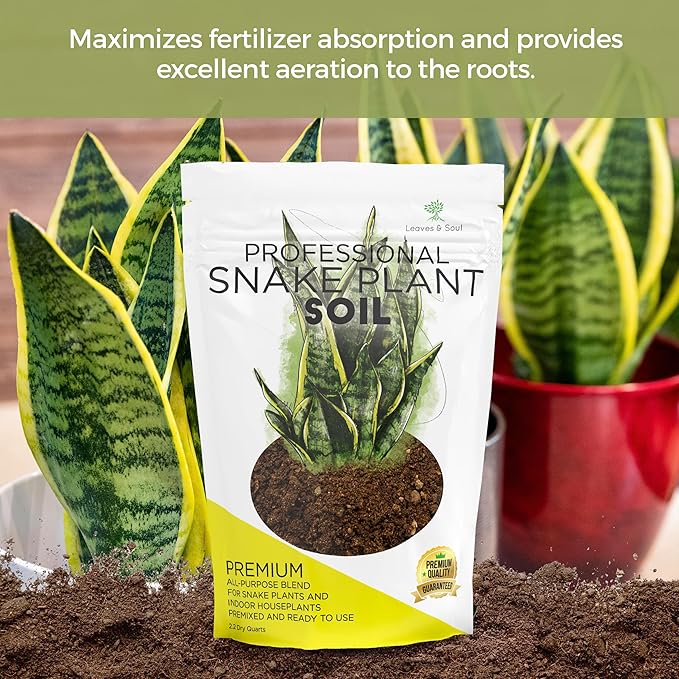 Professional Snake Plant Soil | Large 2.2 Quarts Ready to Use for Snake Plants | Peat Moss, Coco Coir, Perlite, Dolomite | Made in USA