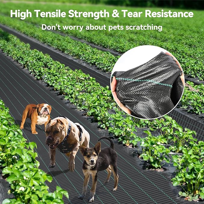 3ftx180ft Weed Barrier Landscape 3.2oz Fabric Heavy Duty, Woven Weed Control Cloth, Woven Geotextile Fabric for Underlayment, Gardening Ground, Commercial Driveway Weed Block Cover Mat